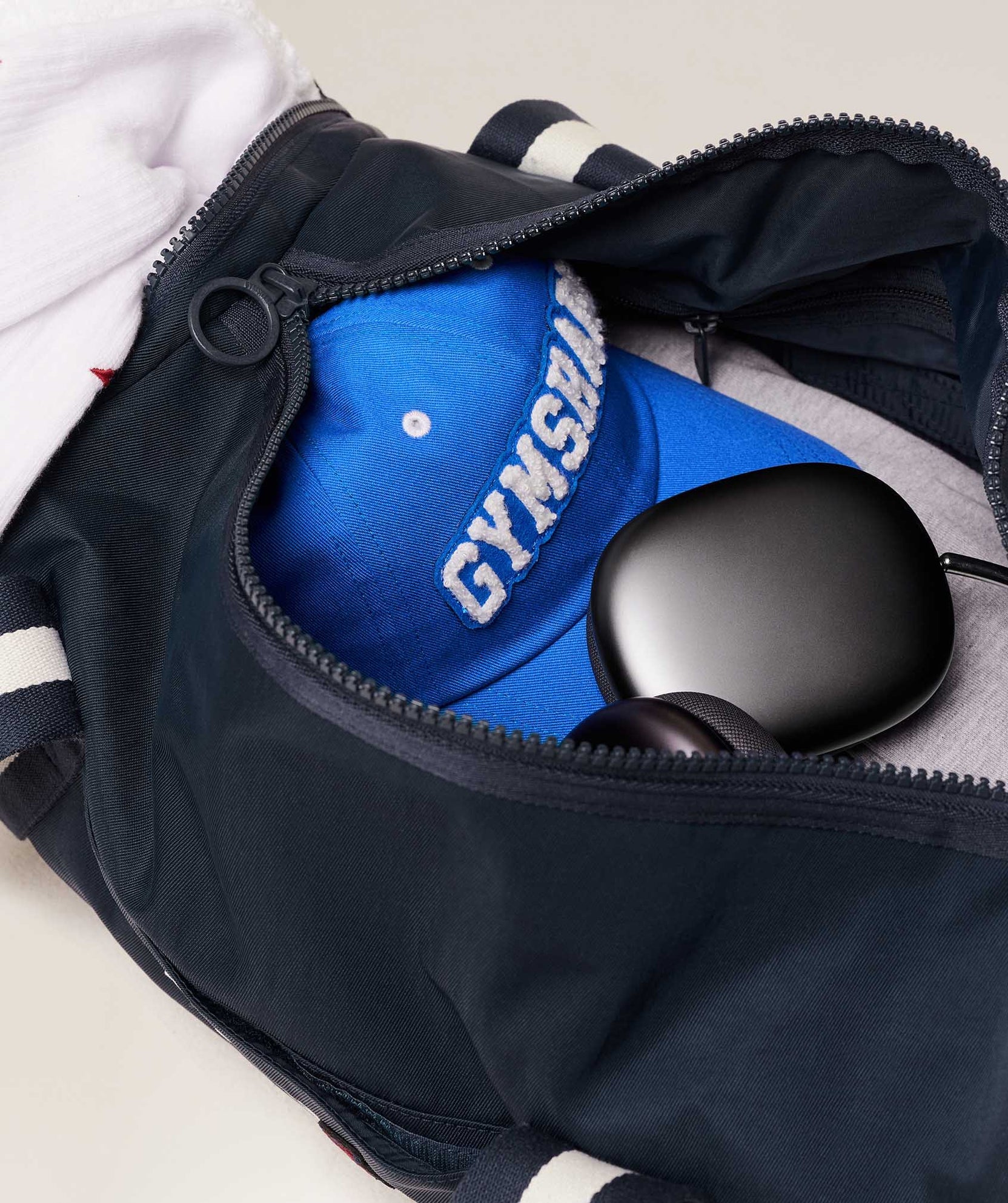 Bolsa de lona Gymshark x Analis - Azul medianoche/Blanco suave