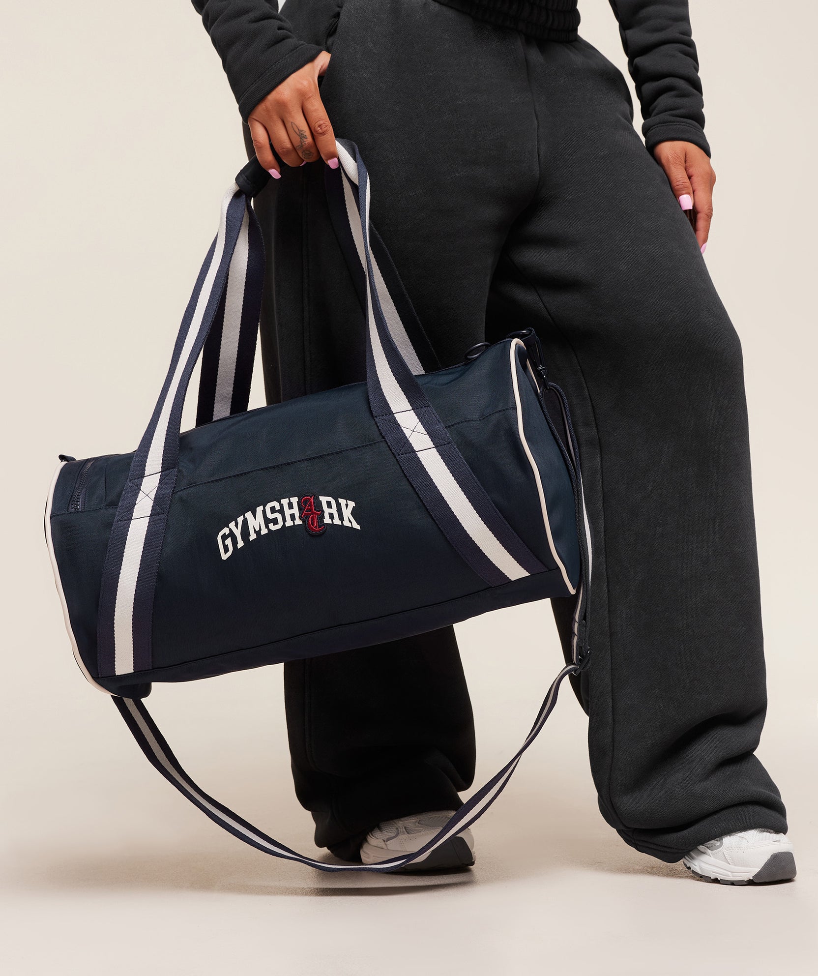 Bolsa de lona Gymshark x Analis - Azul medianoche/Blanco suave