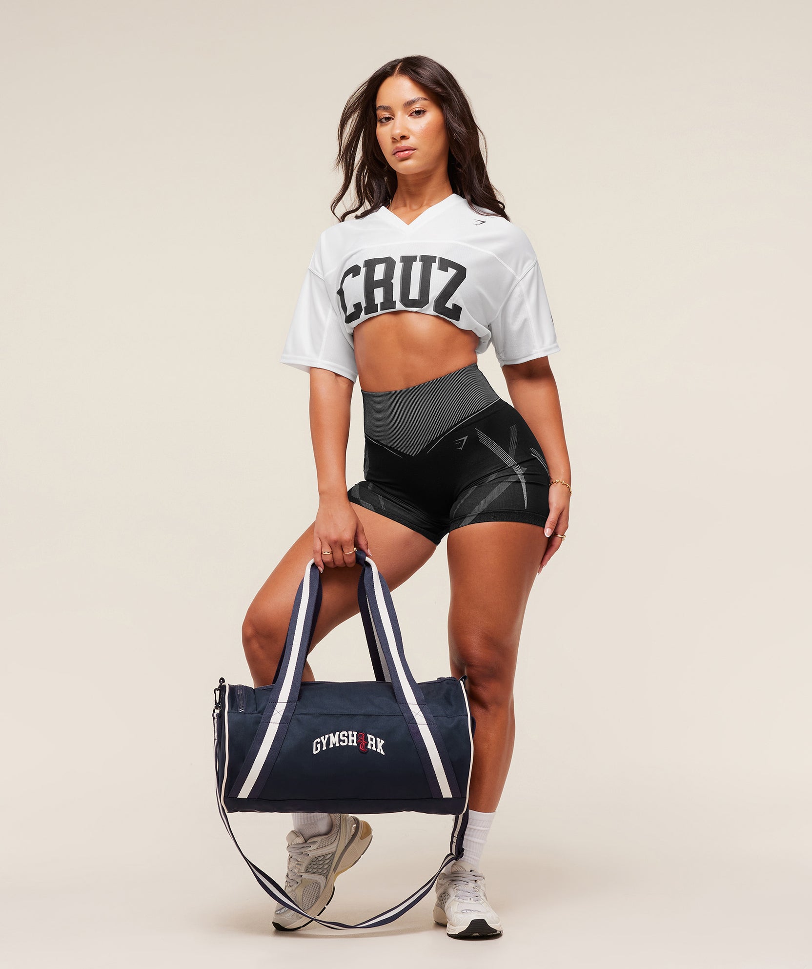 Bolsa de lona Gymshark x Analis - Azul medianoche/Blanco suave